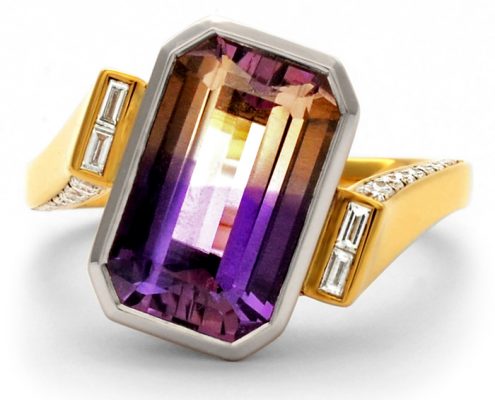 ametrine and diamond cocktail ring