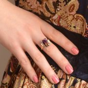 ametrine and diamond cocktail ring