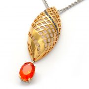 9ct yellow and white gold pendant with zincite and sapphire