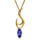18ct yellow and white gold pendant with marquise tanzanite and diamond