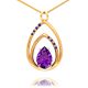 9ct yellow and white gold pendant with amethyst and blue sapphire