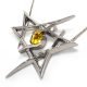 18ct white gold pendant with yellow sapphire and diamonds