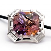 18ct white gold pendant with ametrine and diamonds