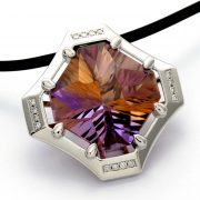 18ct white gold pendant with ametrine and diamonds
