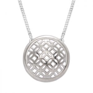 Sterling Silver Domed Circle Pendant