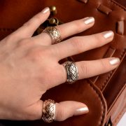 silver domed lattice ring