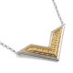 sterling silver chevron pendant with gold vermeil