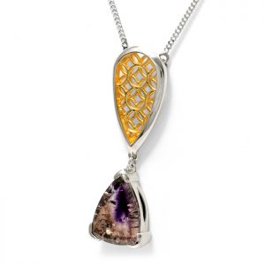 sterling silver pendant with super 7 amethyst