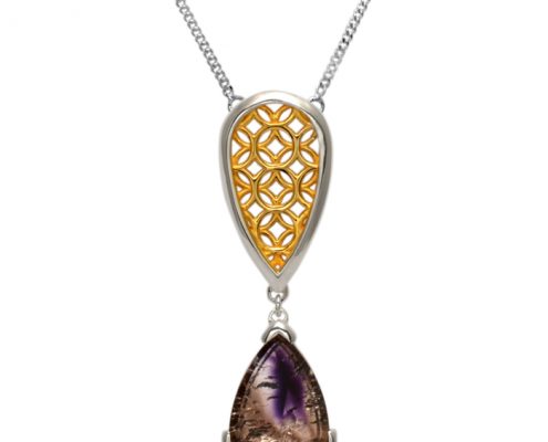 sterling silver pendant with super 7 amethyst