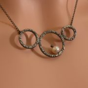 sterling silver pendant with white freshwater pearl
