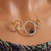 sterling silver pendant with blue freshwater pearl