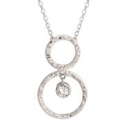 sterling silver pendant with circles and white cz