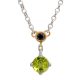 sterling silver and 18ct gold pendant with peridot and black sapphire