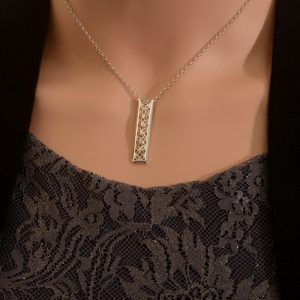 sterling silver rectangle pendant