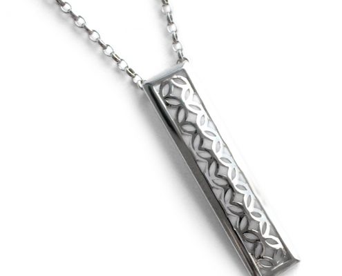 sterling silver rectangle pendant